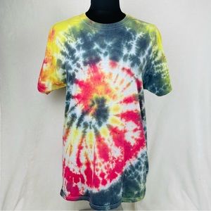 Tie Dye Unisex Shirt Medium M Multicolor Fractal Swirl Hippie Psychedelic Top
